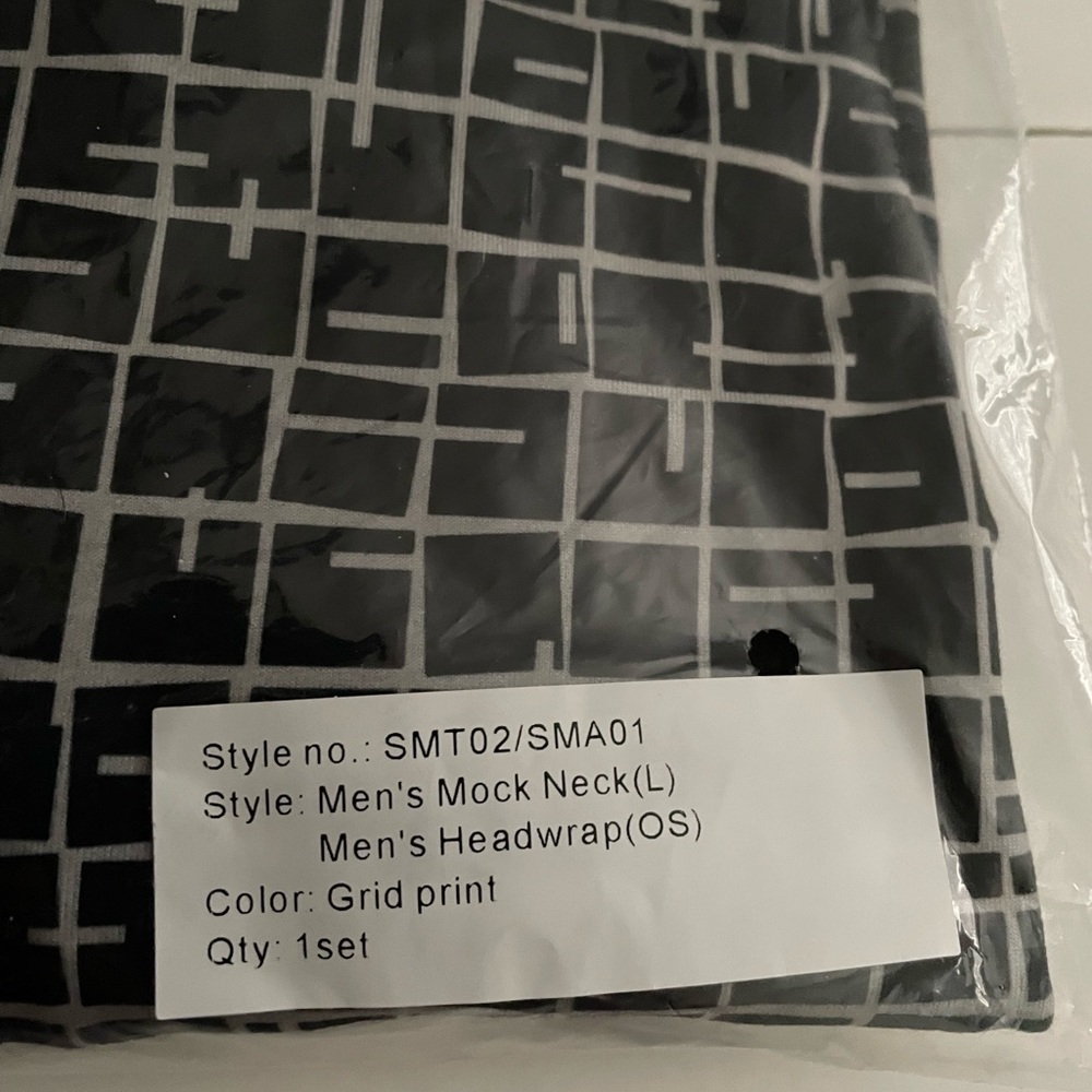 New Men long sleeve active exercise top W/ headband Sz L - Picture 8 of 8